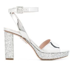 Miu Miu glittery platform sandals sz 37
